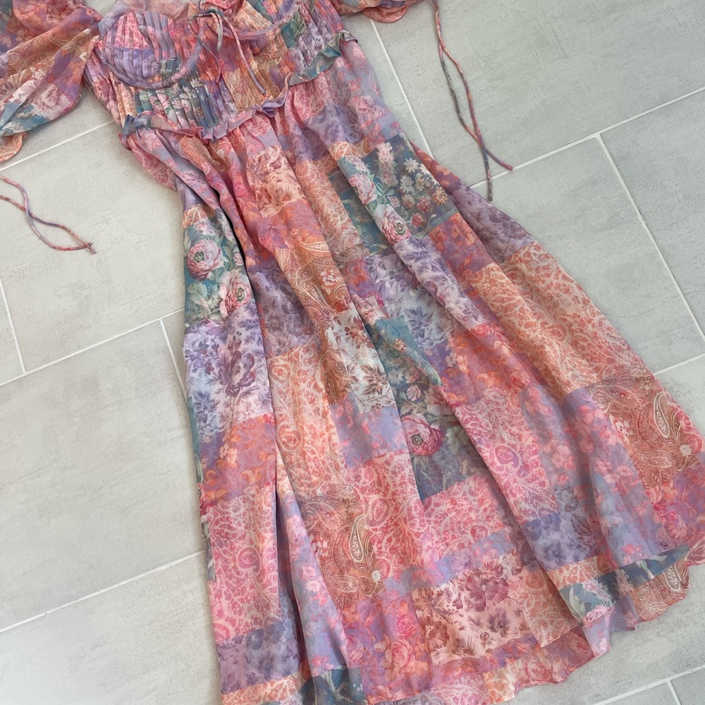 For love & lemons Odessa midi puff sleeve dress - Picture 6 of 9